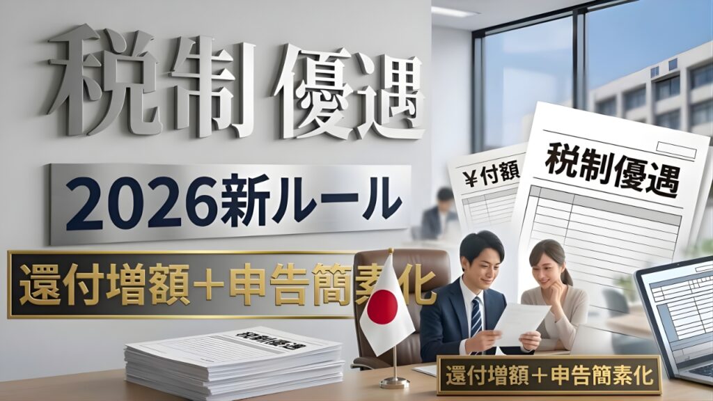 2026年版税制優遇制度｜日本政府の還付強化で見逃せない変更点とは