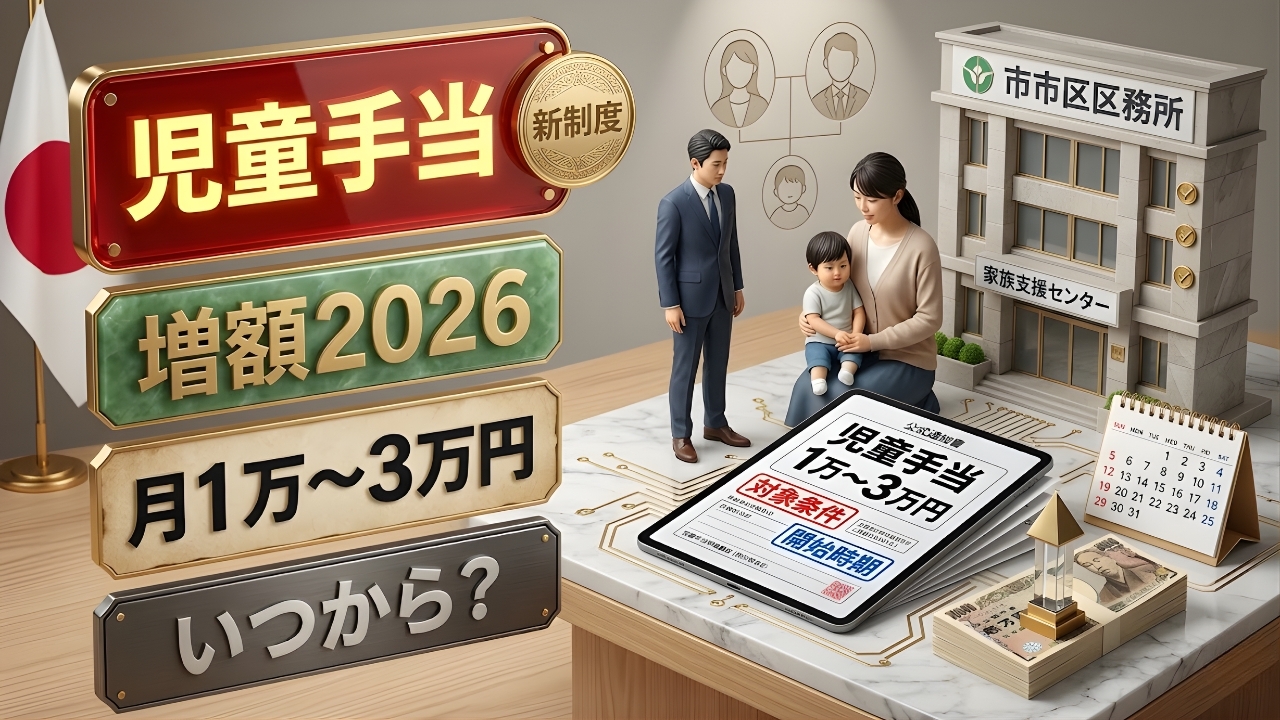 【2026年最新】児童手当が最大3万円に増額