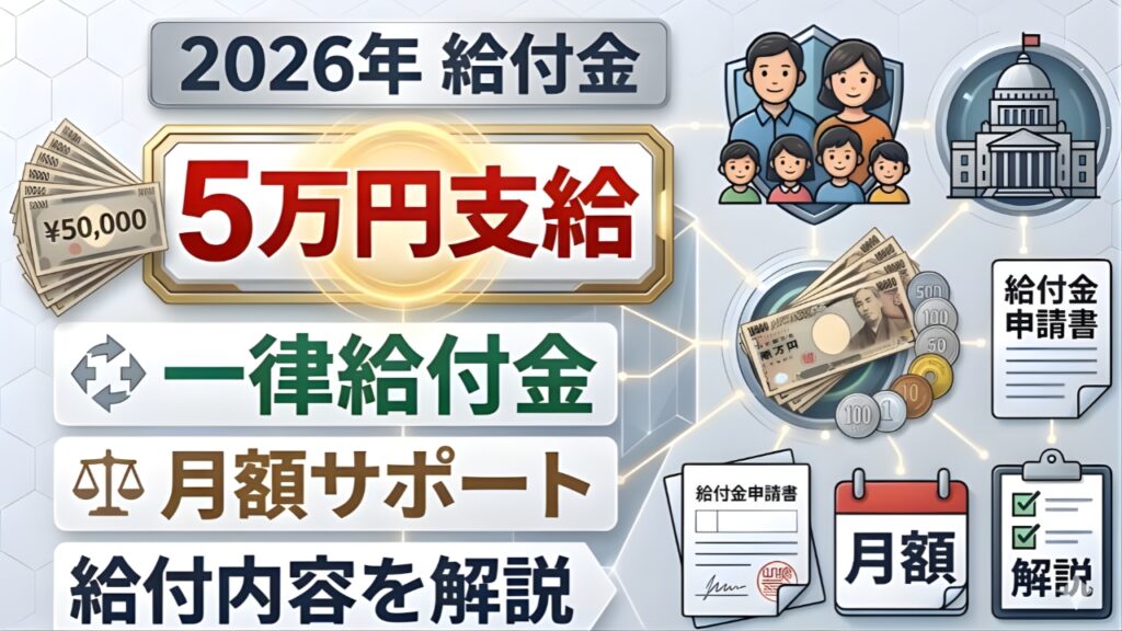 【2026最新速報】現金5万円給付開始！月額支援総額と対象者を完全解説