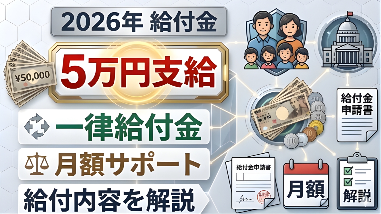 【2026最新速報】現金5万円給付開始！月額支援総額と対象者を完全解説